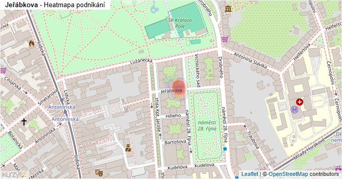 Jeřábkova - mapa podnikání