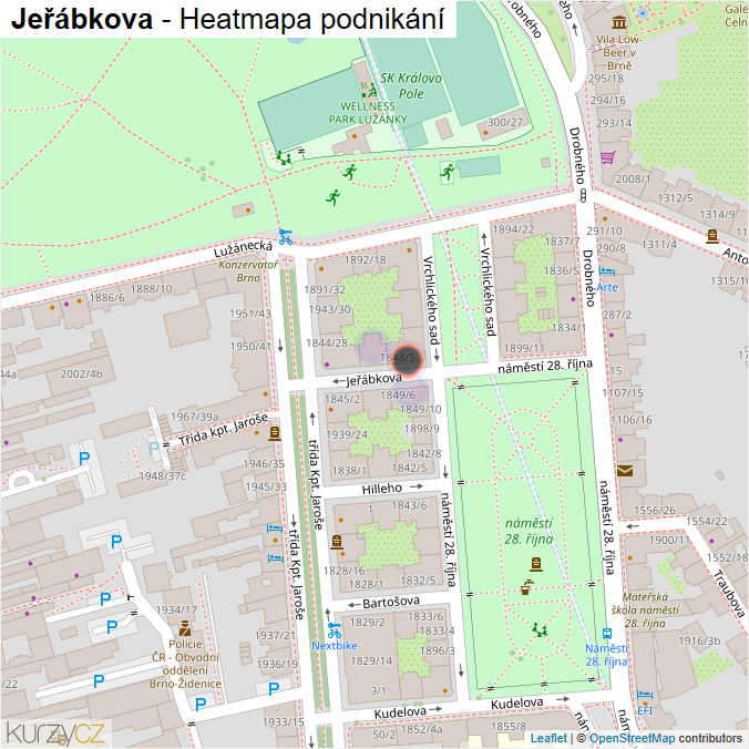 Mapa Jeřábkova - Firmy v ulici.