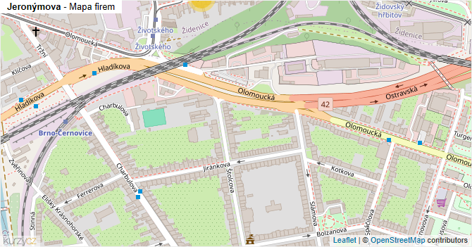 Jeronýmova - mapa firem