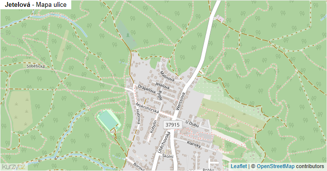Jetelová - mapa ulice
