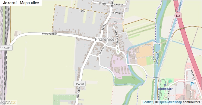 Jezerní - mapa ulice