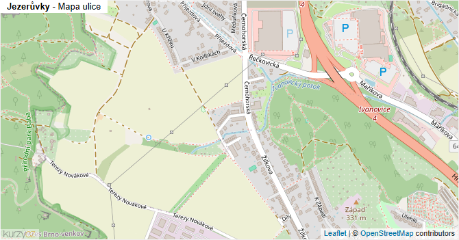 Jezerůvky - mapa ulice