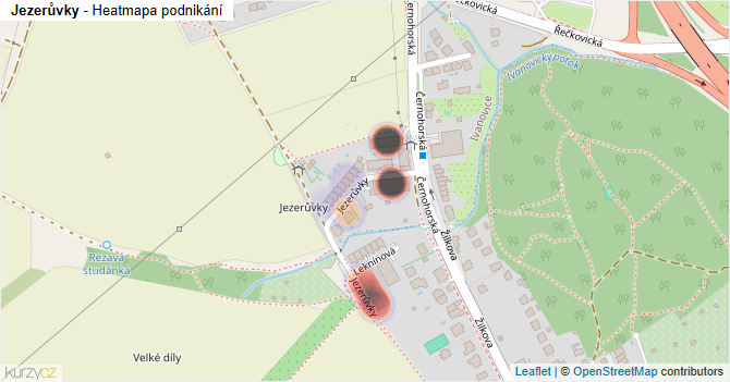 Jezerůvky - mapa podnikání