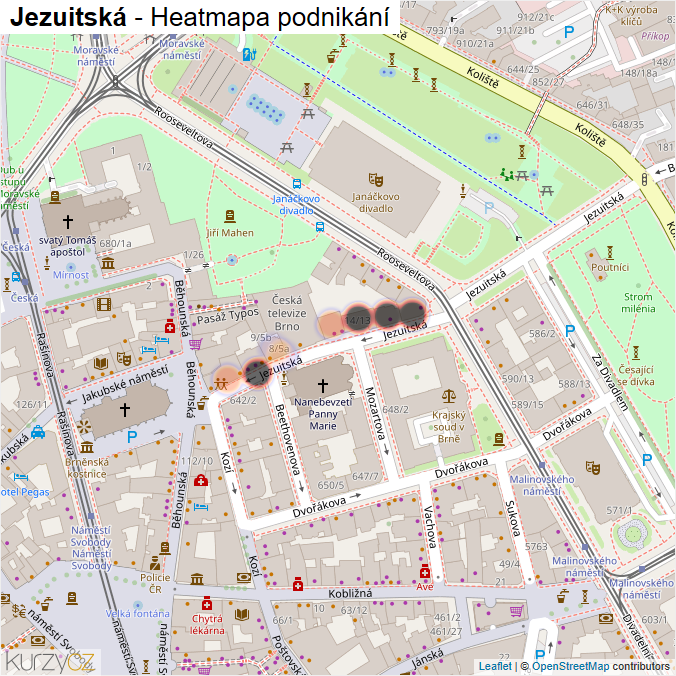 Mapa Jezuitská - Firmy v ulici.