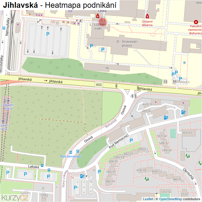 Mapa Jihlavská - Firmy v ulici.