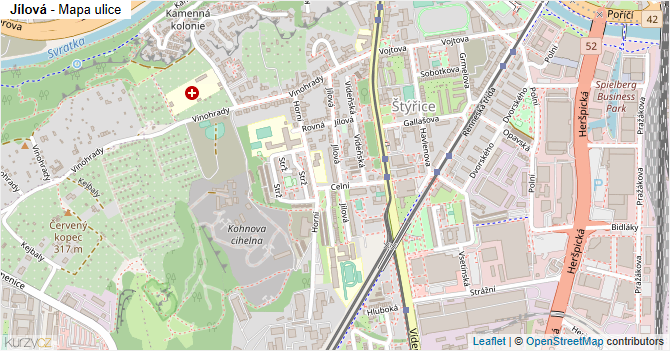 Jílová - mapa ulice