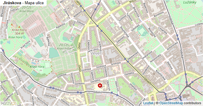 Jiráskova - mapa ulice