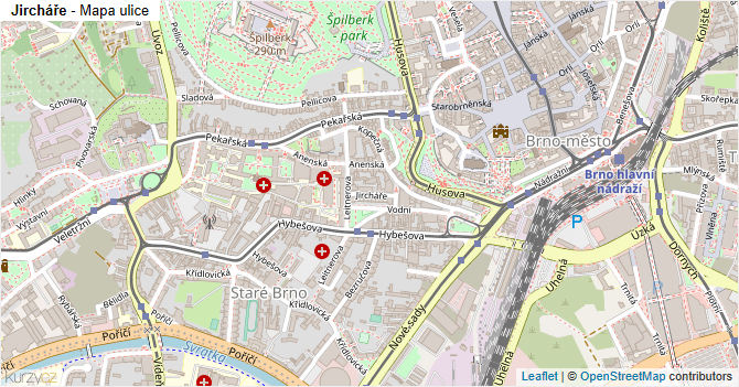 Jircháře - mapa ulice