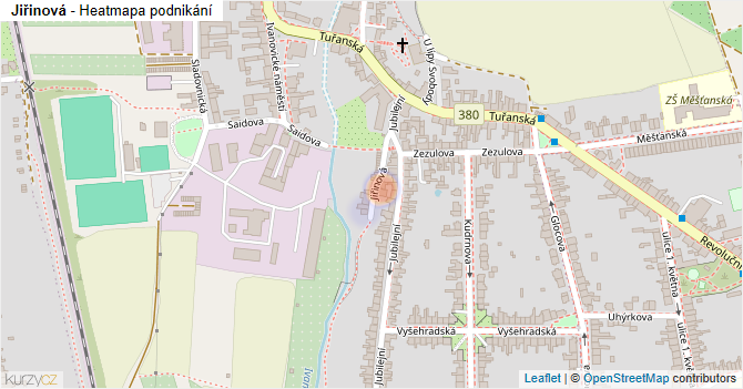 Jiřinová - mapa podnikání