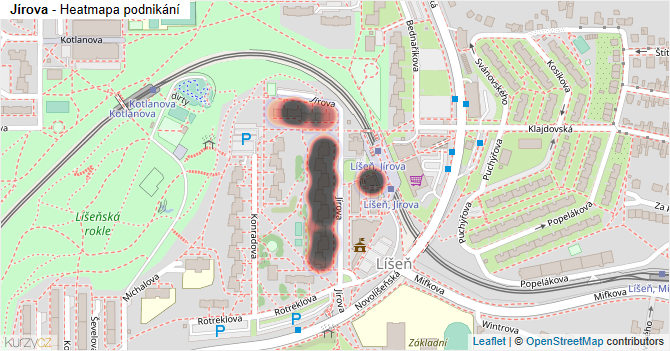 Jírova - mapa podnikání