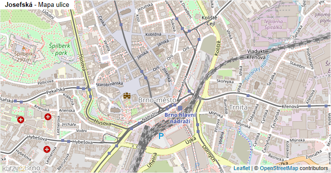 Josefská - mapa ulice