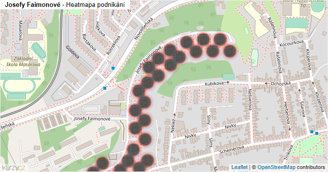 Josefy Faimonové - mapa podnikání