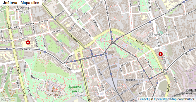 Joštova - mapa ulice