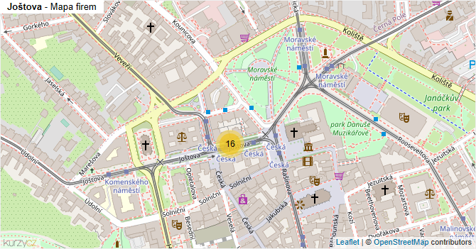 Joštova - mapa firem