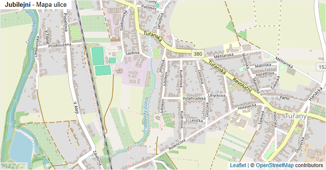 Jubilejní - mapa ulice