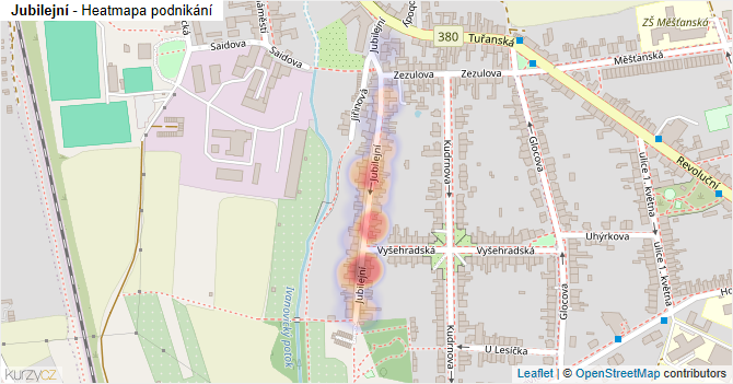 Jubilejní - mapa podnikání