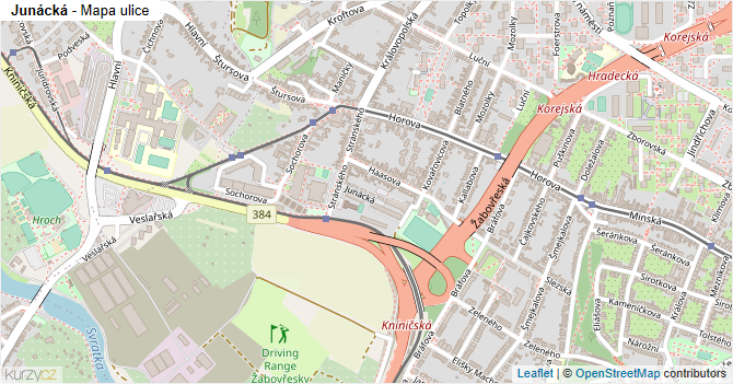 Junácká - mapa ulice