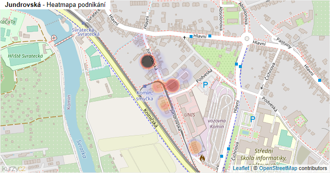 Jundrovská - mapa podnikání