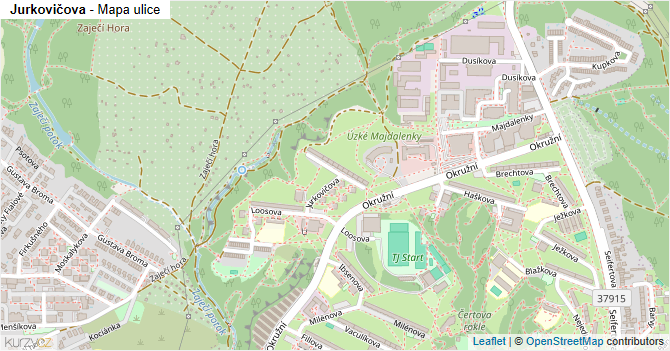 Jurkovičova - mapa ulice