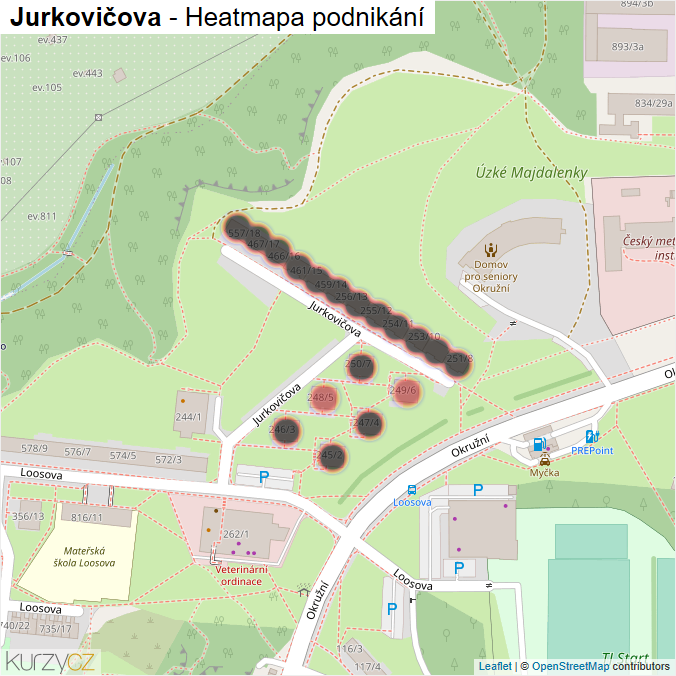 Mapa Jurkovičova - Firmy v ulici.