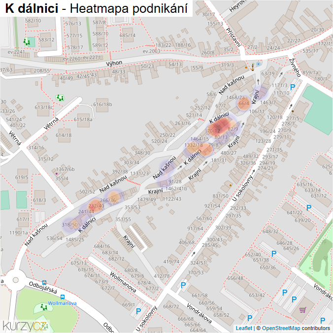 Mapa K dálnici - Firmy v ulici.