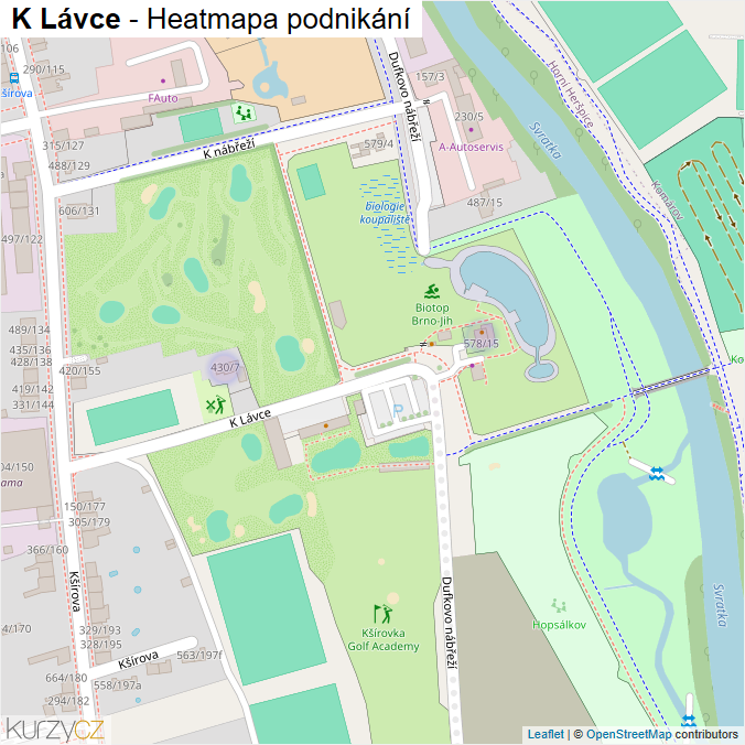 Mapa K Lávce - Firmy v ulici.