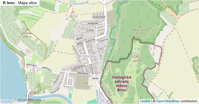 K lesu - mapa ulice