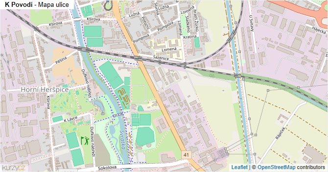 K Povodí - mapa ulice