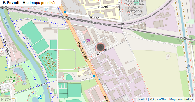 K Povodí - mapa podnikání