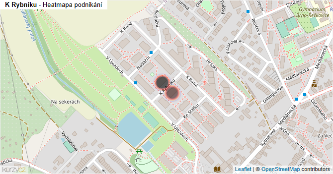 K Rybníku - mapa podnikání