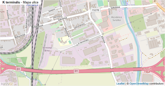 K terminálu - mapa ulice
