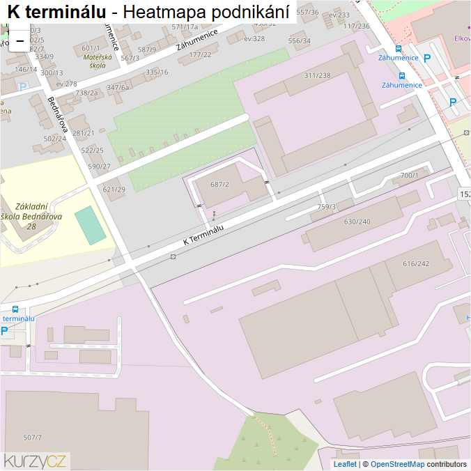 Mapa K terminálu - Firmy v ulici.