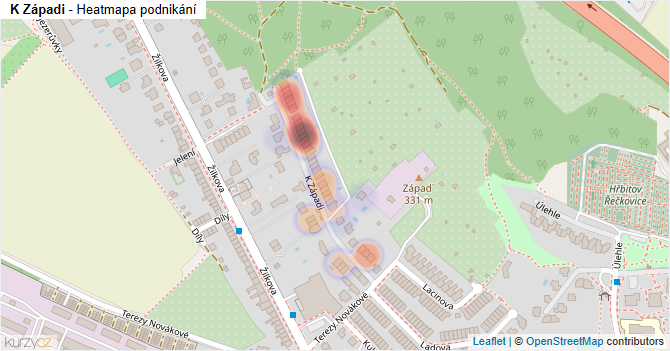 K Západi - mapa podnikání