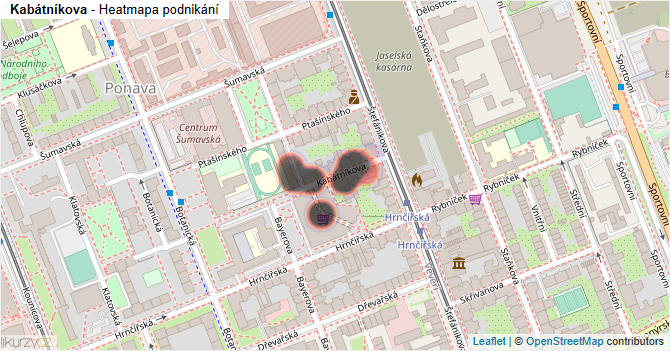 Kabátníkova - mapa podnikání