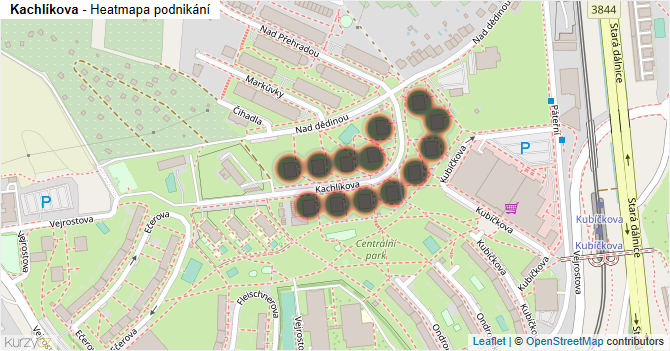 Kachlíkova - mapa podnikání