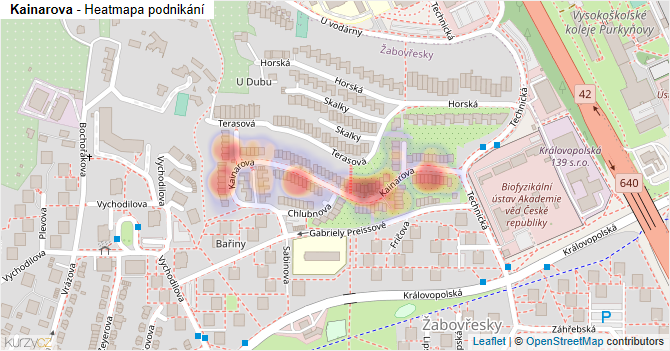 Kainarova - mapa podnikání