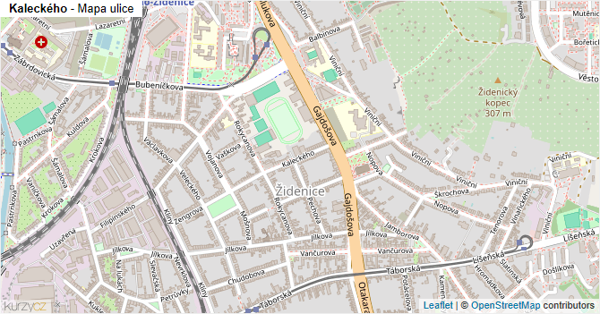 Kaleckého - mapa ulice