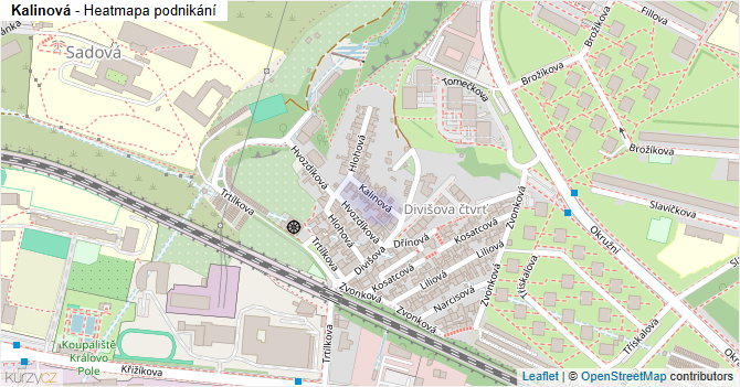 Kalinová - mapa podnikání