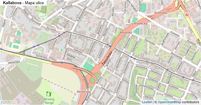 Kallabova - mapa ulice