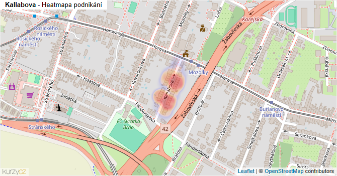 Kallabova - mapa podnikání