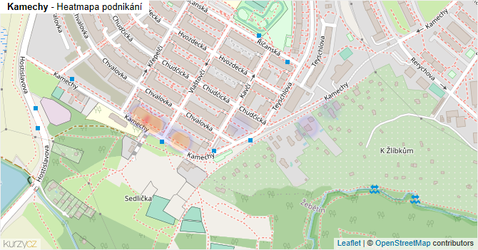 Kamechy - mapa podnikání