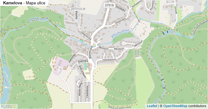 Kamelova - mapa ulice
