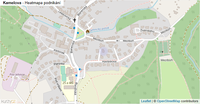 Kamelova - mapa podnikání