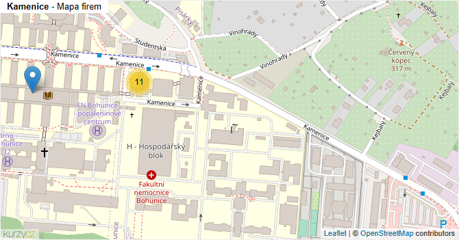 Kamenice - mapa firem