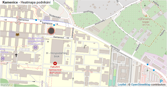 Kamenice - mapa podnikání