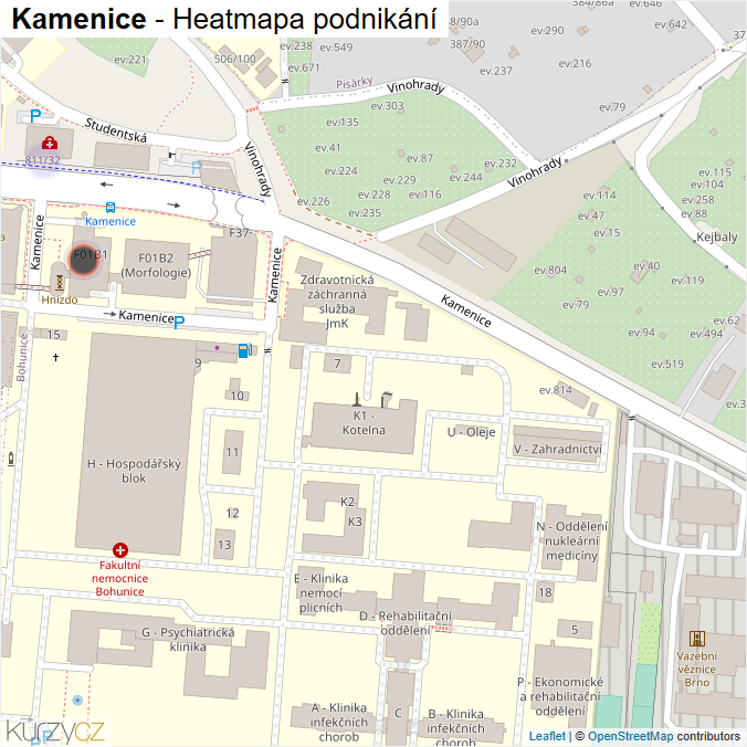 Mapa Kamenice - Firmy v ulici.
