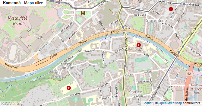 Kamenná - mapa ulice