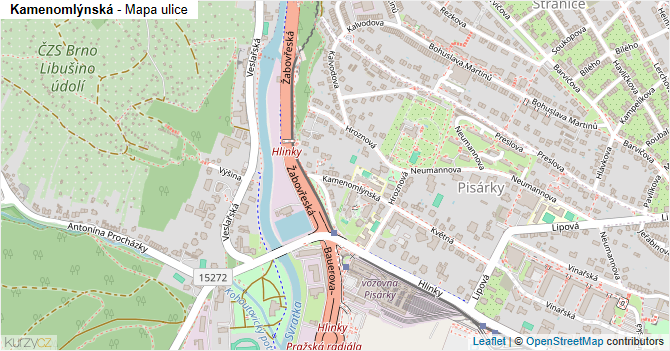 Kamenomlýnská - mapa ulice