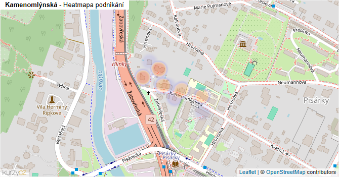 Kamenomlýnská - mapa podnikání