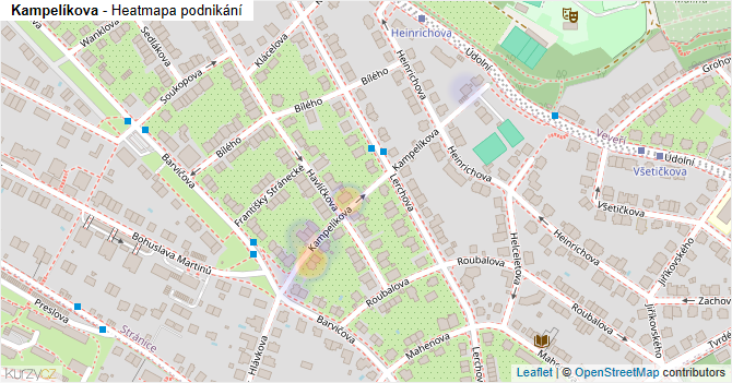 Kampelíkova - mapa podnikání